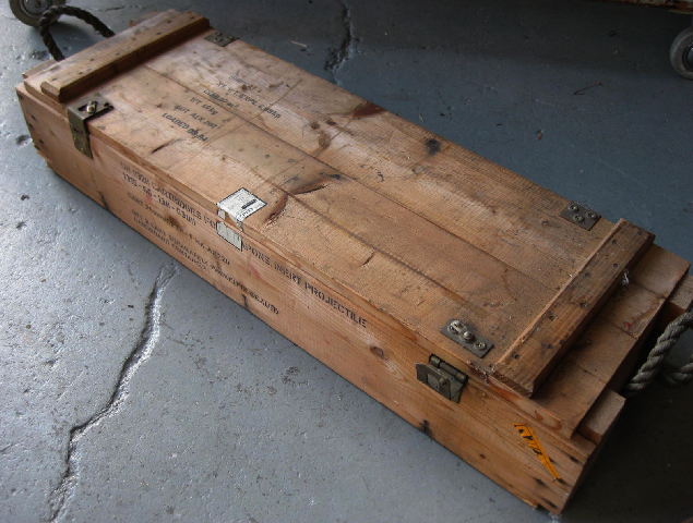 AMMO BOX, Wooden - Natural (Rope Handles) 105x30x23cm
